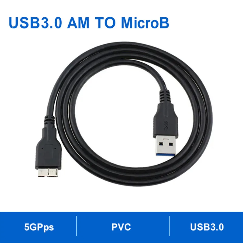 ULT-unite USB 3.0 A Male to Micro B Cable 5GPps 0.3m Type A Male to Micro B Bidirectional High-Speed Transmission Cable