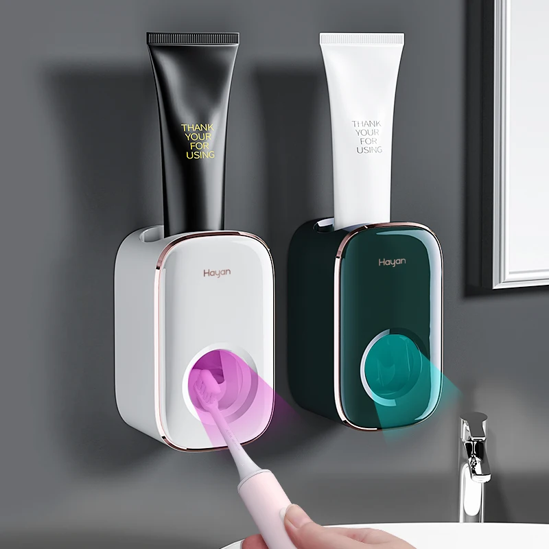 New Design Plastic Wall Mounted Bathroom Automatic Toothpaste Tube Squeezer Dispenser