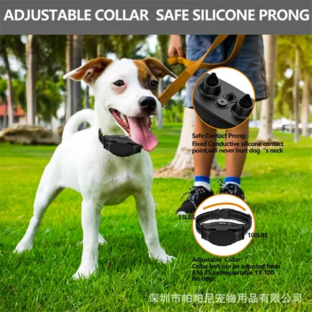 iPetDog Remote Controlled Bark Control Trainer Warning Sound Vibration Electric Shock Buzzer Light Dog Training Equipment