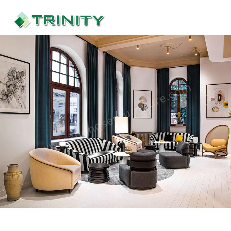 По оптовым ценам, Роскошные 5 звезд в классическом дизайне лобби софа гостиная мебель производители