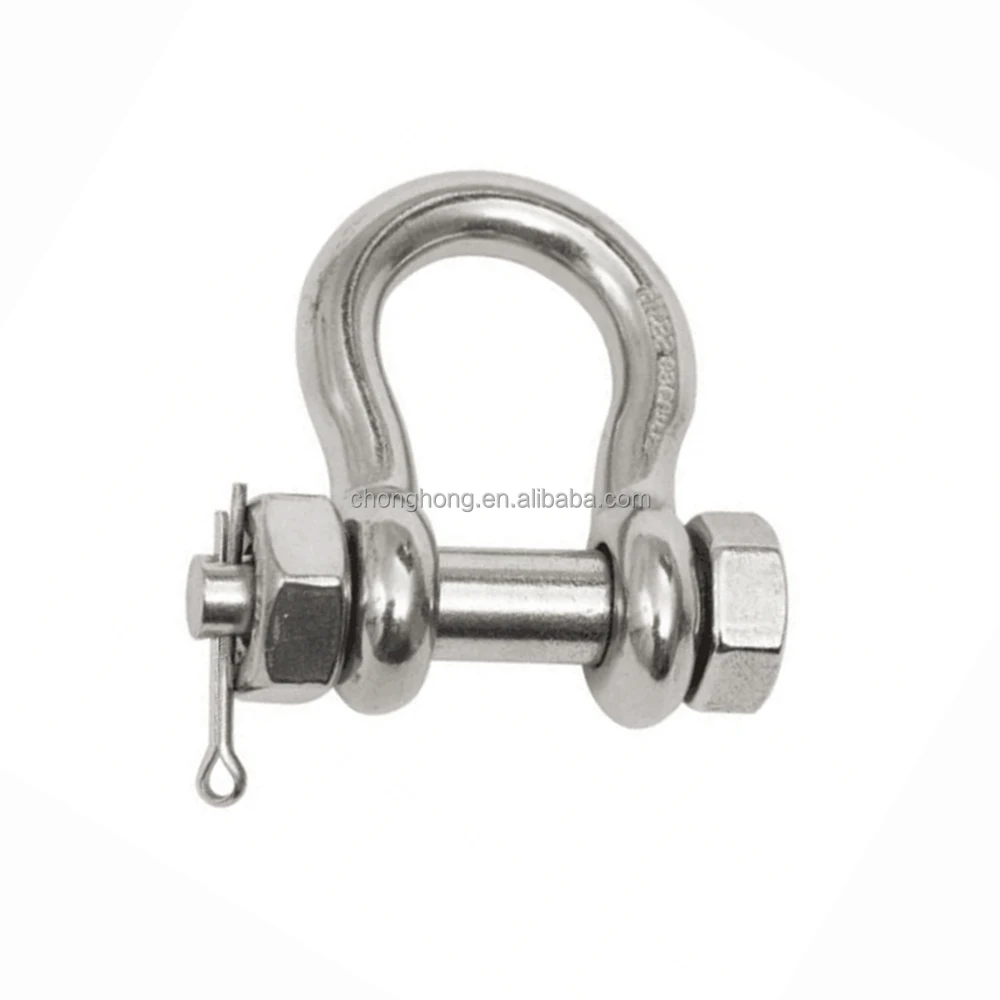 U.S. Type Bow Shackle Oversize Anchor Shackle (Nut and Cotter Pin)316 Stainless Steel G2130 Shackle
