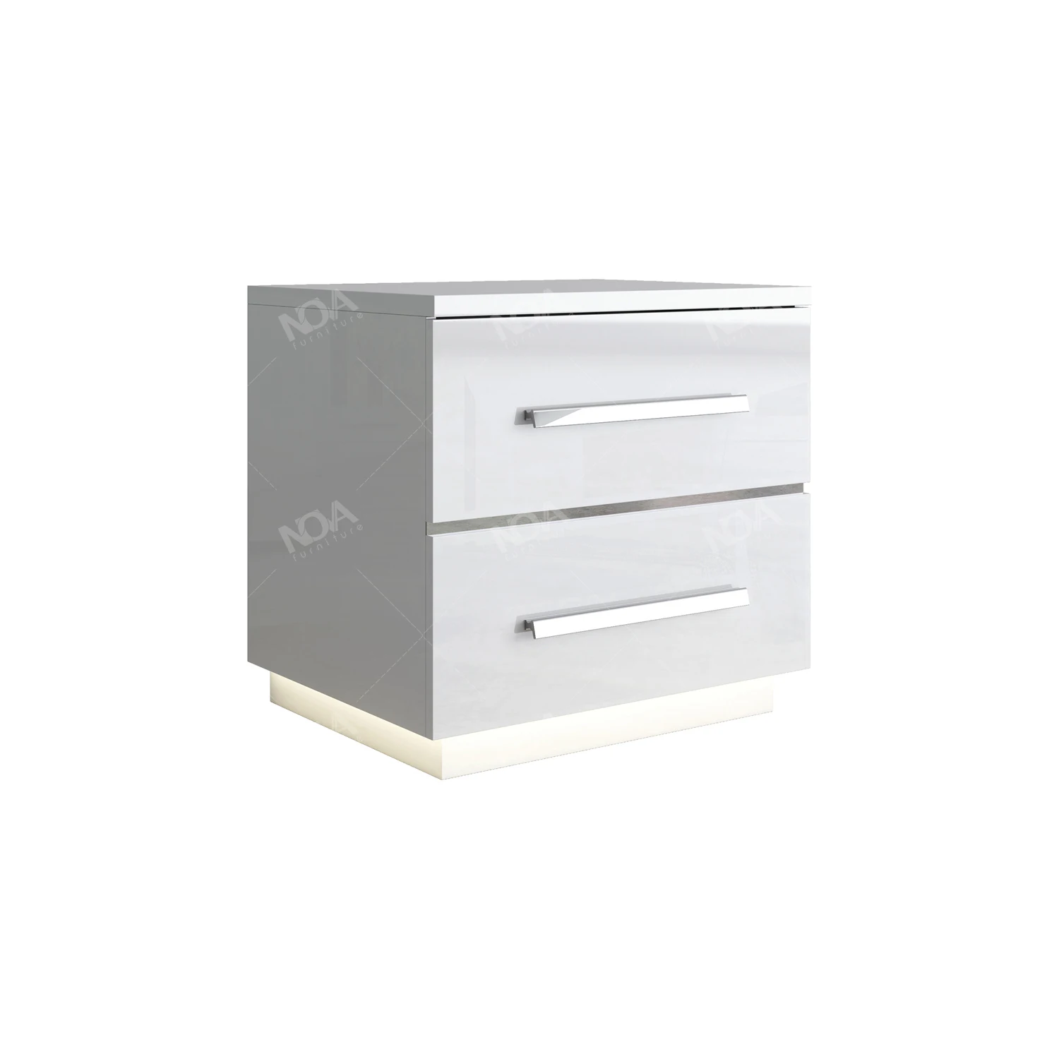 NOVA White Lighted Headboard Queen King Size Bedroom Set High Gloss Painting Modern Luxury Bedroom Furniture Set