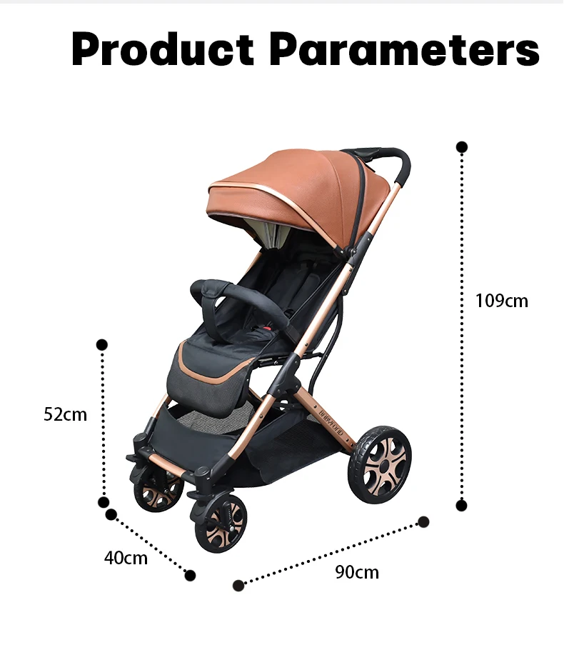 2021 China Cost effective New Leather Baby Strollers Pushchair And 2in1 Stroller