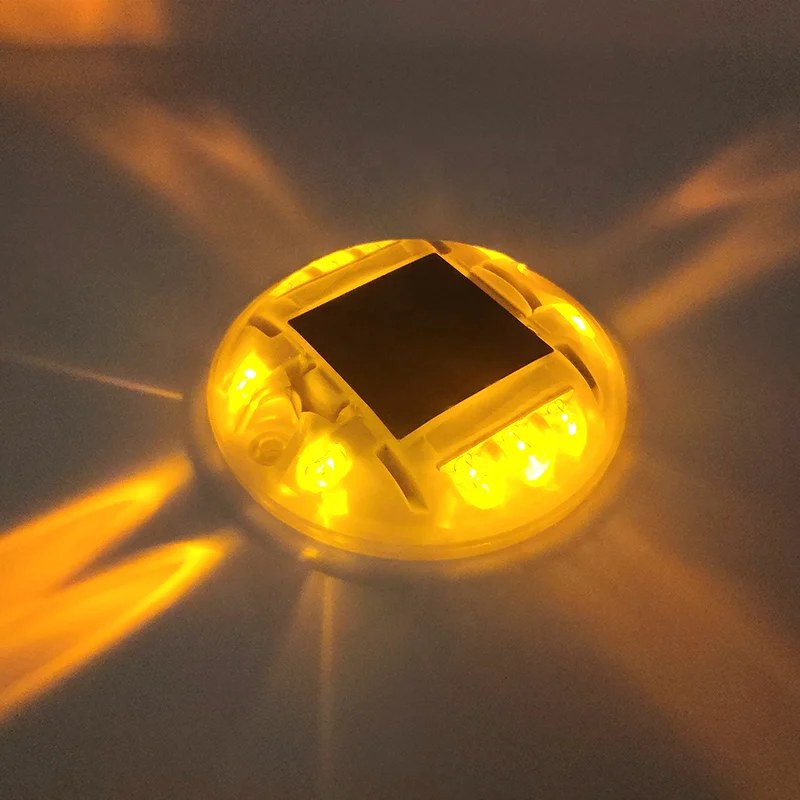 8 Led Plastic Round Led Solar blinking Road Stud Pc Flashing Cat Eye Pavement Led Marker Dock Light Road Spike For Road