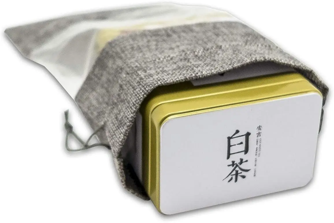 Wholesale reusable natural jute organza bags drawstring tea pouch