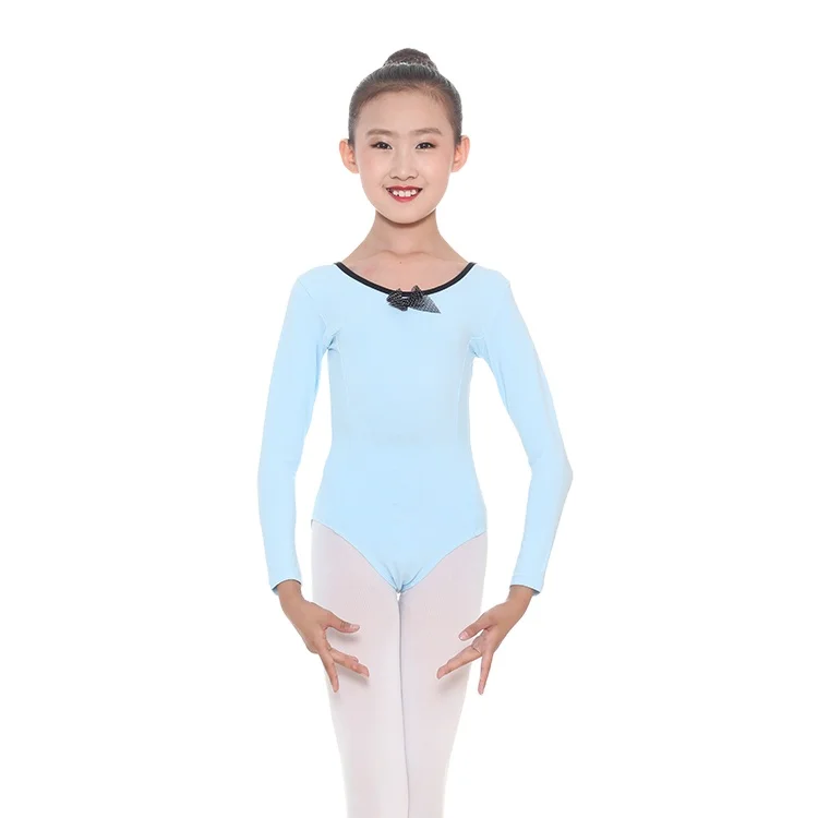 hw86 Professional Training Dancewear for Girls Long Sleeves Ballet Grade Exam Uniform with Leotard and Skirt 2 to 12Y