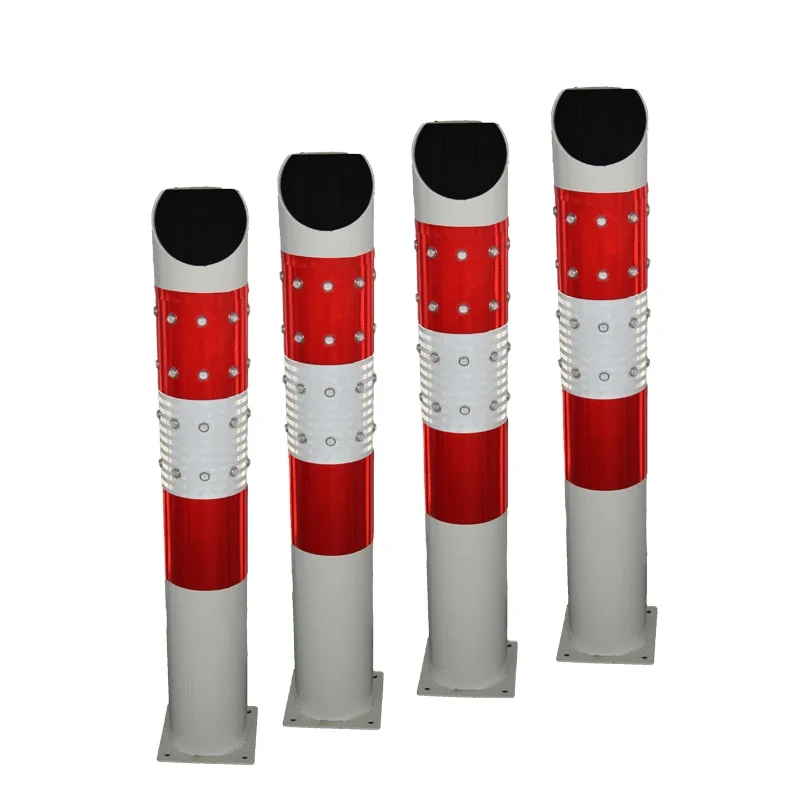 Aluminum Solar Divide road traffic barrier post bollard with high brightness led light