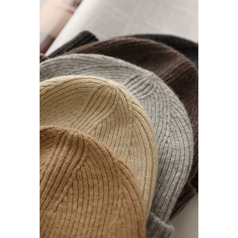 Вязаные ребристые шапки-бини с логотипом на заказ для мужчин, детей, малышей, девочек, 100% шерсть