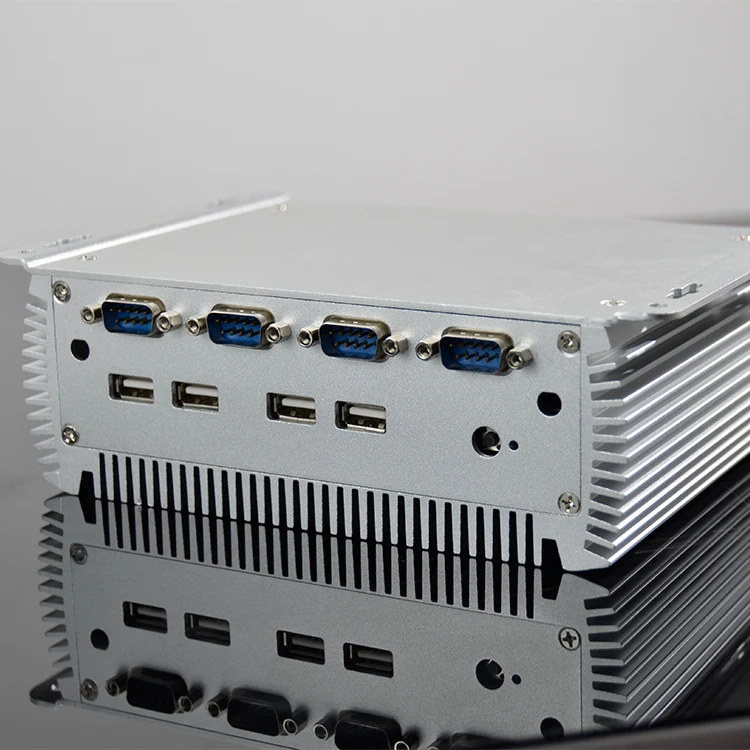 Barebone Industrial Computer Win10 Linux 6*COM 2*Lan 6*USB Mini PC Fanless Embedded Industrial Computer For Office