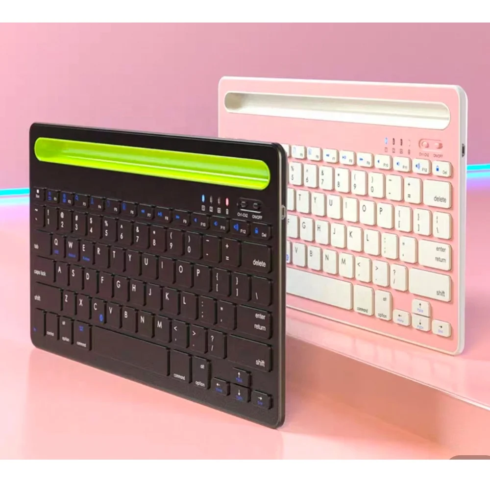 NEW Blue  tooth Wireless Keyboard with holder Notebook Tablets Laptop coumpter Pad keyboard rechargeable