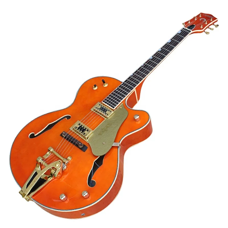 Flyoung Orange Semi-hollow Electric Guitar 6-string Electric Guitar