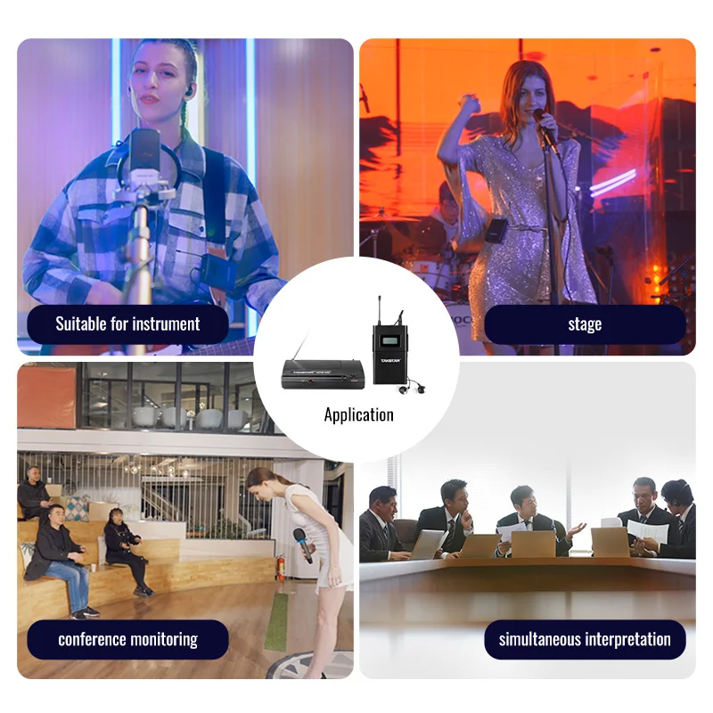 Takstar WPM-200 UHF Wireless Monitor System 6 Channels In-ear Monitoring System Transmitter with Bodypack 780-805 MHz for Stage