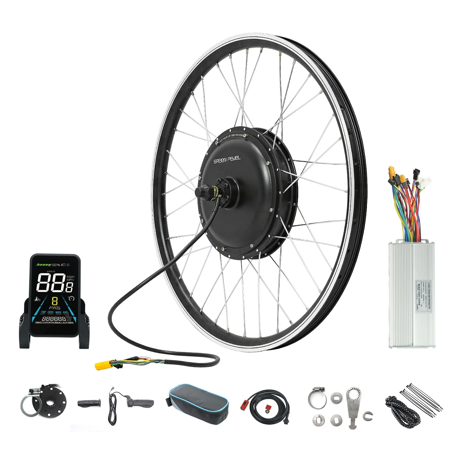 GreenPedel 2000w 52v Electric Bicycle Conversion Set High Professional Factory Rear Hub Motor Ebike Kit Without Battery