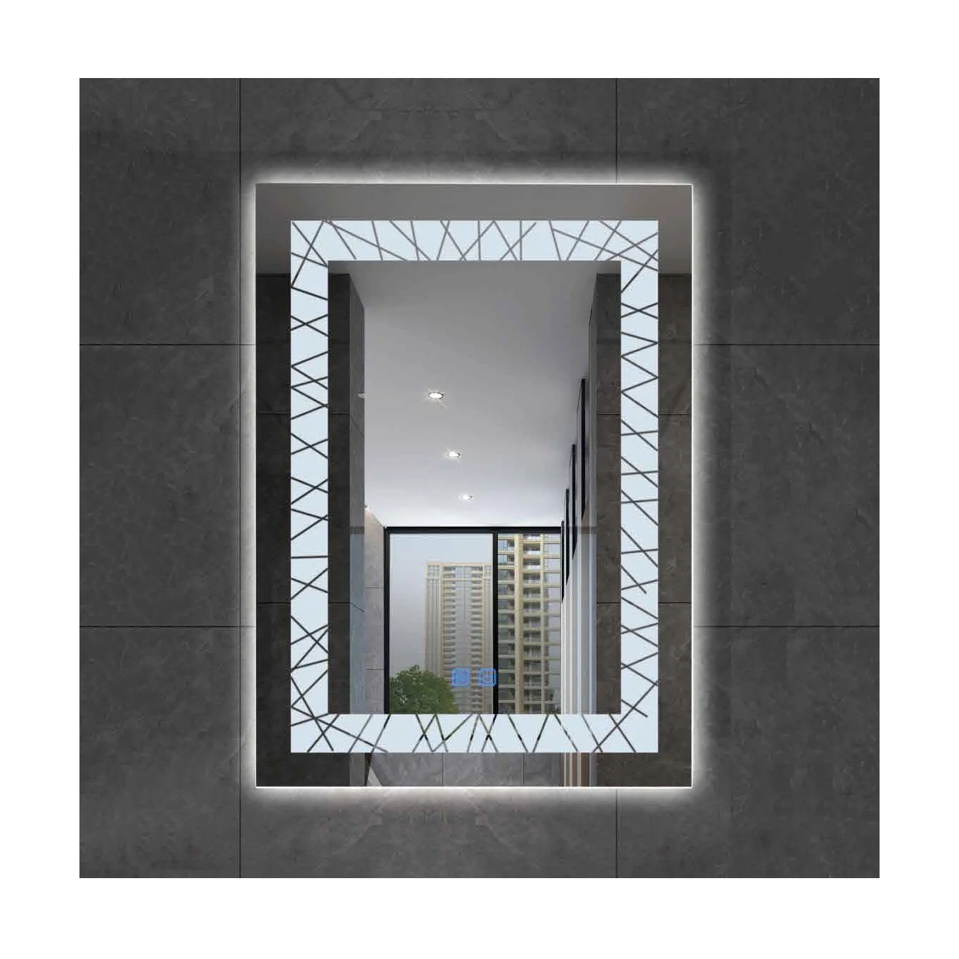 New Design Wall Mounted Anti Fog Rectangle LED Mirror Backlit Bath Led Bathroom Mirror