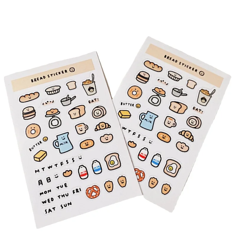 Custom design Wholesale Printed Waterproof Adhesive kiss cut kawaii sticker sheet