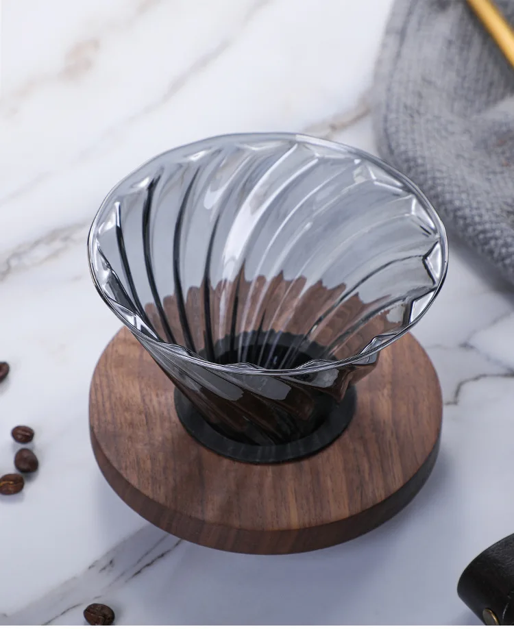 Coffee Maker Wood Stand Coffee Filter Glass Coffee Server Dripper