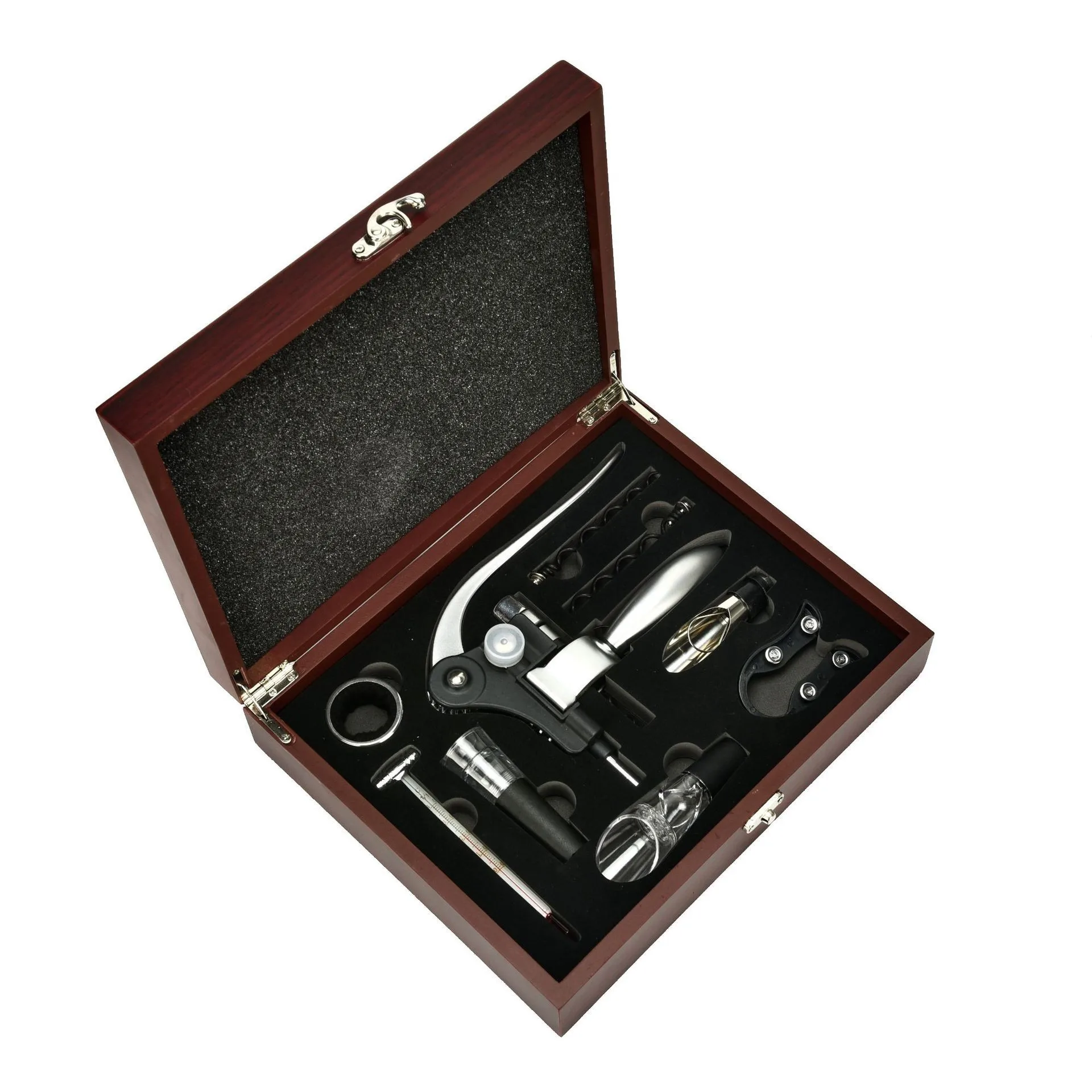 Hot Selling Customized Packaging Aluminum Alloy wine opener corkscrew with stand and foil cutter