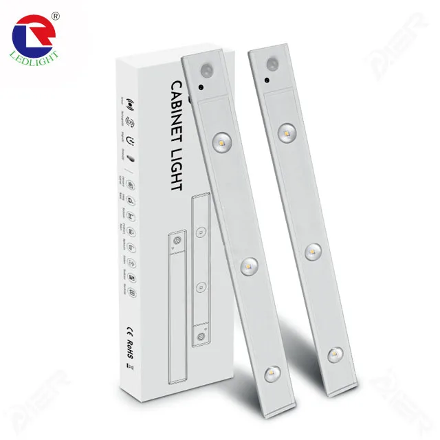 Spot goods Wireless Portable Detector Lamp for Wardrobe Hallway Sensor LED Cabinet Light USB Rechargeable Induction Night Light