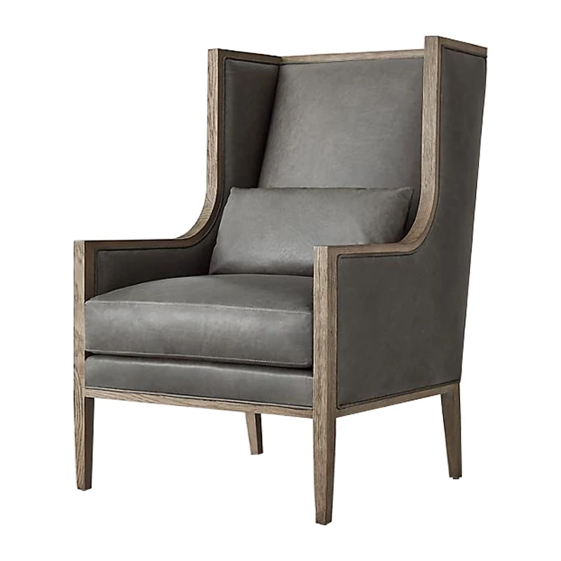 American RH solid wood sofa chair French retro to do old high back tiger chair balcony living room leisure single sofa custom