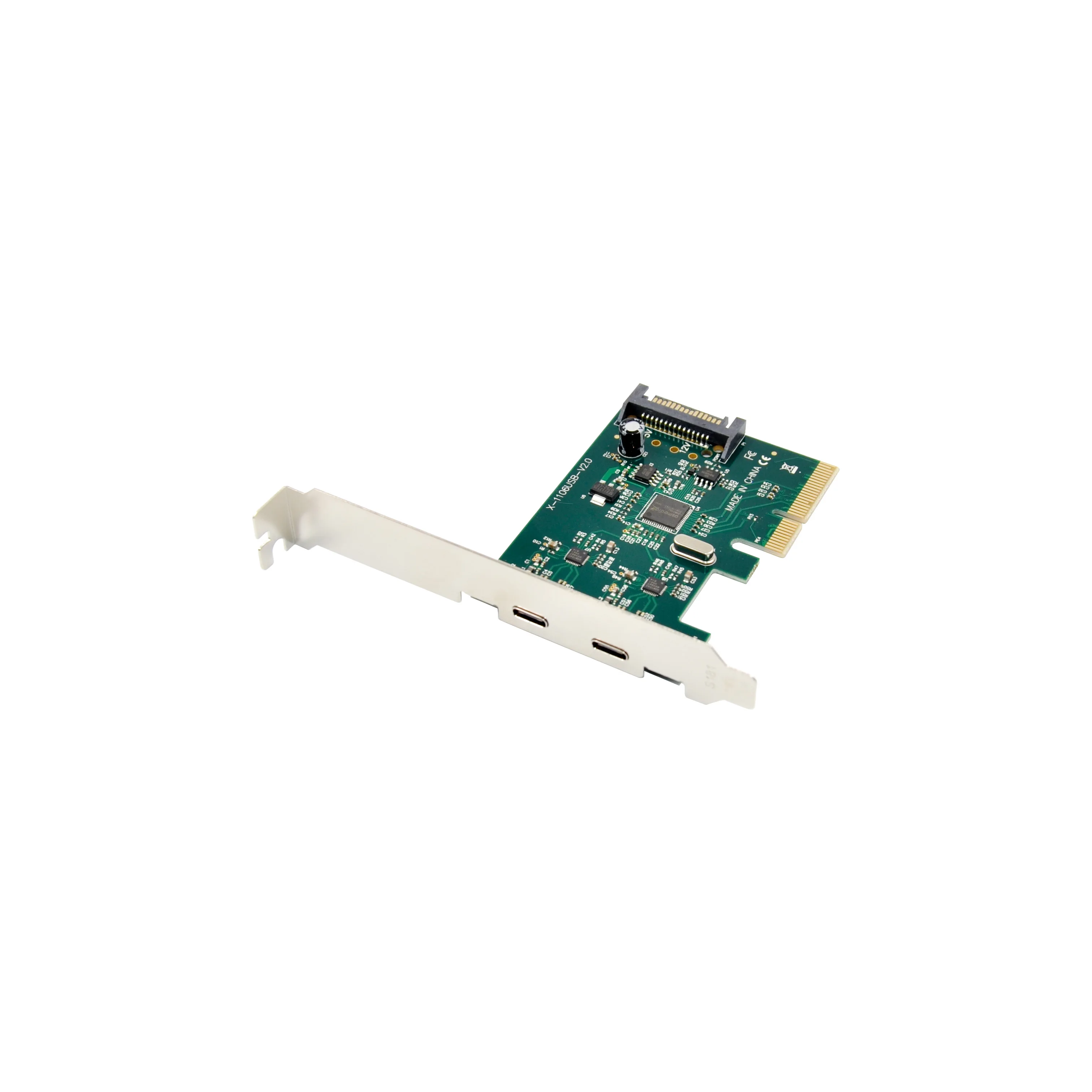 PCIe X 4 To USB3.1 Riser Card High Speed 10Gbps Adapter Type C Dual Port Host USB 3.1 PCI Express Expansion Card For Desktop