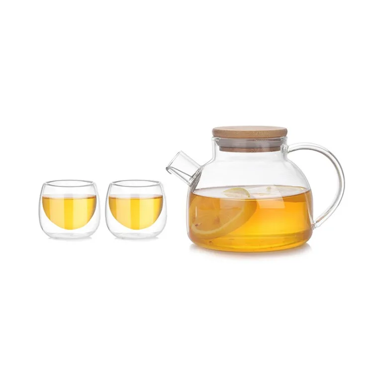 500ml Personalized Factory Heat Resistant Borosilicate Glass Tea Pot Glass Teapot with Bamboo Lid