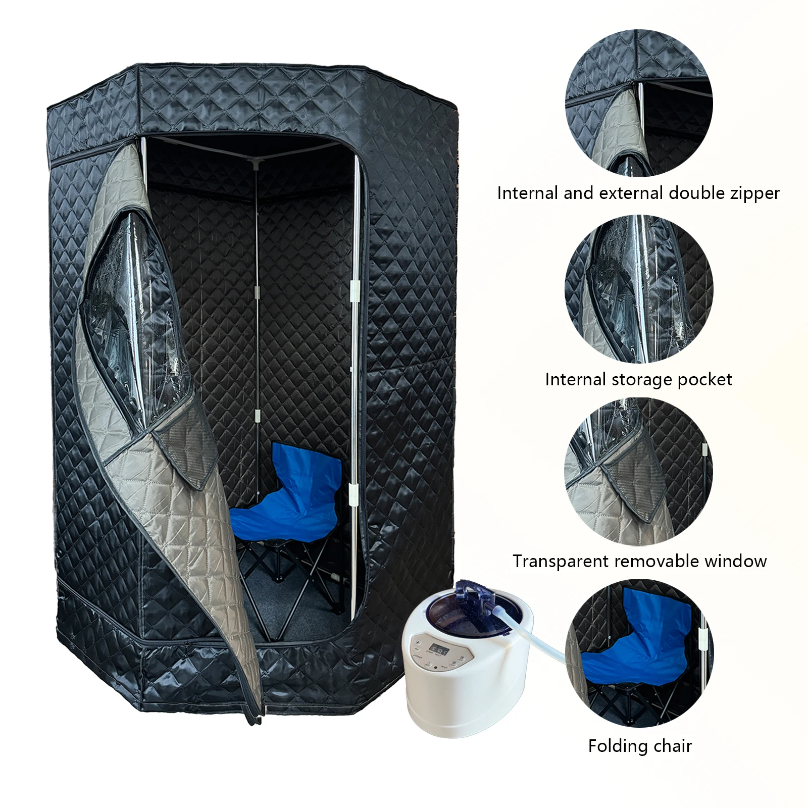 portable cold insertion package hot water therapy combination sauna tent and 4l Sauna stove with Led Light