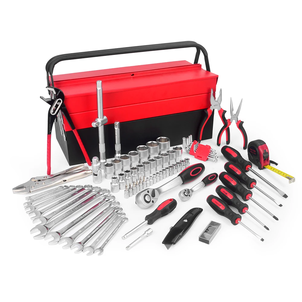 Workshop 86Pcs Mechanic Tool Set with Drive Socket, Rachet, Combination Wrench, Screwdriver, Plier Hand Tool Set