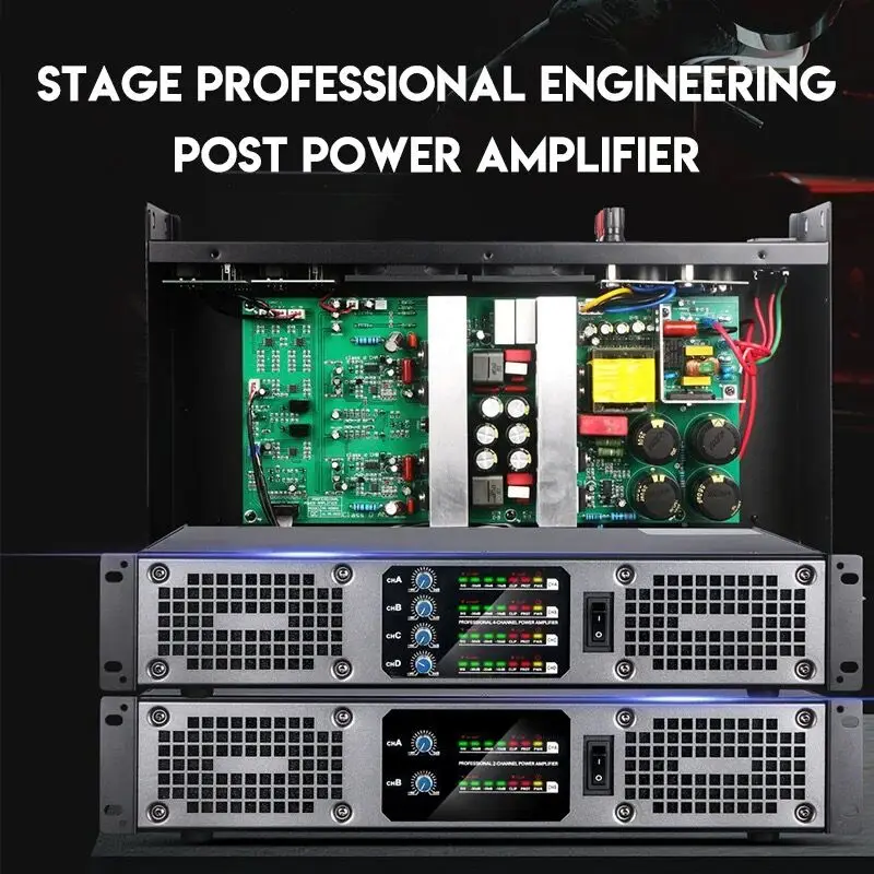 4*1200W Professional Digital Amplifier High-power Pure Rear Stage KTV Stage D-Class Sound Equipment/Amplifiers/Speakers