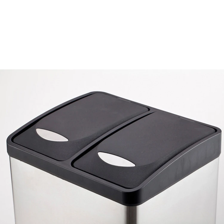 36L double barrel family community classification pedal outdoor Hotel 410 stainless steel trash can