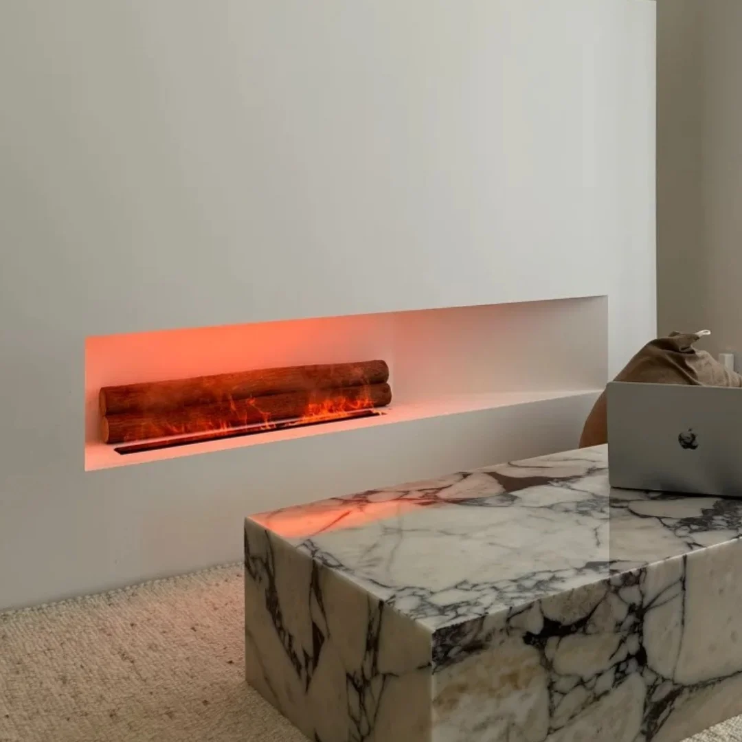 CE Certified Modern Metal Insert Design Functional Stylish Indoor/Outdoor Steam Fireplace Remote Wood Cast Iron Decorative