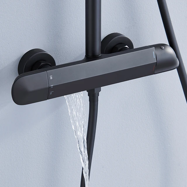 Stainless Steel Bathroom Shower Set Floor Stand Freestanding Round Bathtub Faucet Accessories Shower System For Bathroom