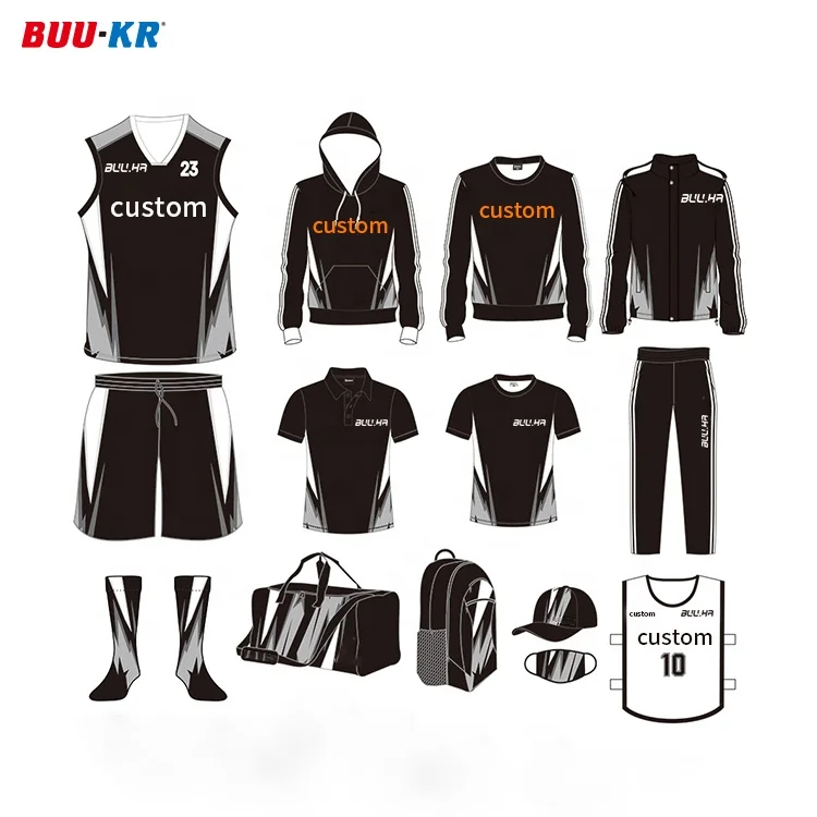 Buker 2024 New Style Design Embroidery Basketball Set Reversible Training Team Sublimation Custom Basketball Uniform For Men