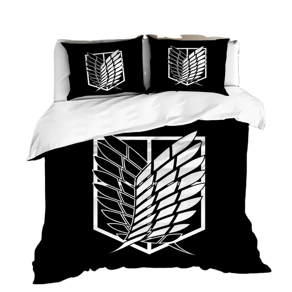 Комплект постельного белья с принтом, пододеяльники, наволочки, одеяло, Комплект постельного белья, аниме «атака на Титанов», 3D, для отеля, дома, больницы, 3 шт.