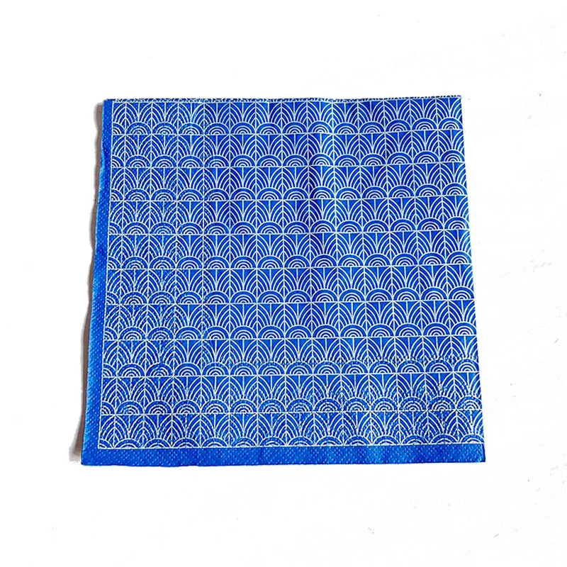 Custom natural logo  2 3 layers hot stamping printing color decorative cocktail tissue napkin Christmas paper dinner napkins