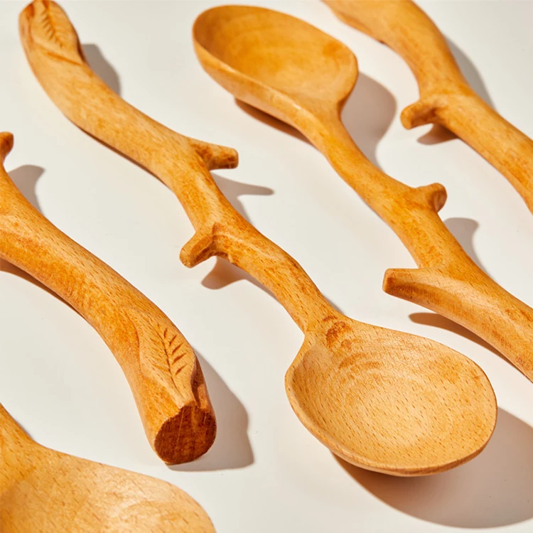 
Eco-Friendly Tableware Wooden Spoon Kitchen Cooking Utensil Tools Tea spoon Honey Coffee Spoons 