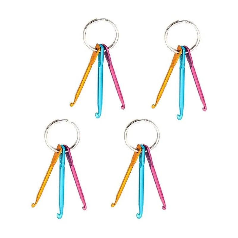 Multicolour Aluminum Keychain Crochet Hooks DIY Crafts Tools Knitting Needles