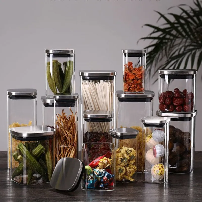 Бессвинцовый прозрачный стеклянный герметичный резервуар для хранения хлопьев креативная банка пробковые контейнеры чая кухонные банки конфет