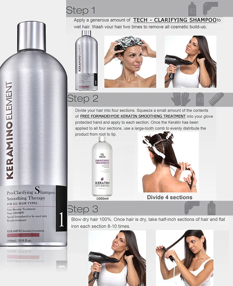 Private label professional Brazilian clarifying deep cleaning complex oem wholesale smoothing bio keratin hair shampoo