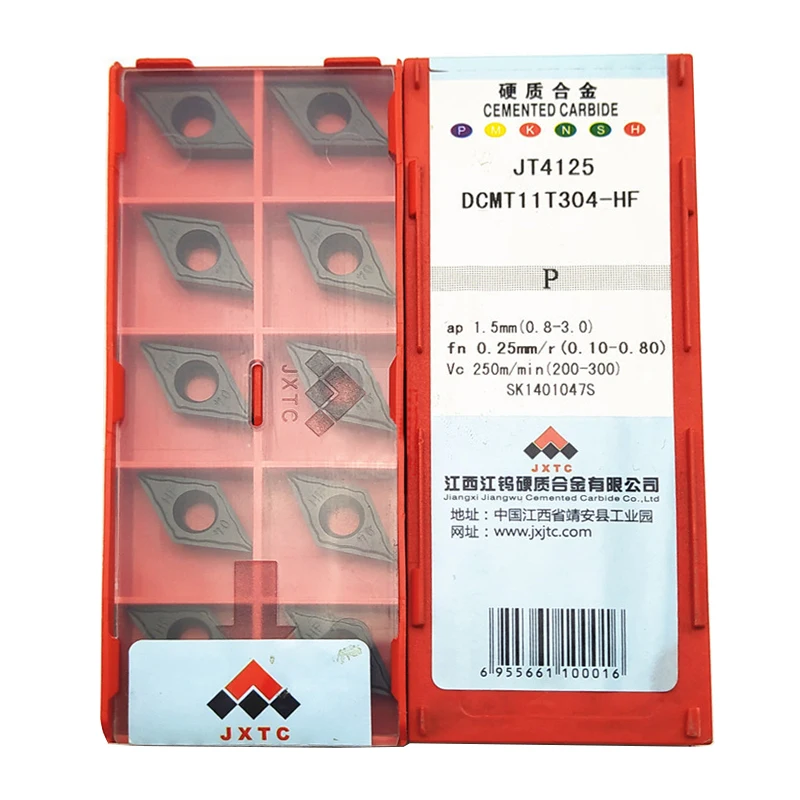 Tungsten Holding Jiangwu DCMT 11T304 11T308 HF JT4125 CNC lathe blade for steel parts External turning tool bar Cutting edge