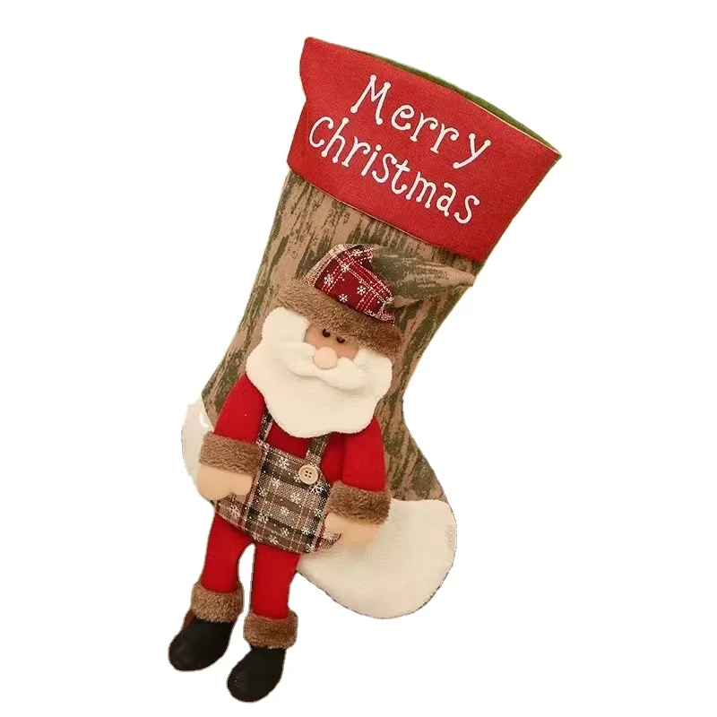 Christmas Stocking Large Xmas Gift Bags Fireplace Decoration Socks New Year Candy Holder Christmas Decor for Home Christmas Gift
