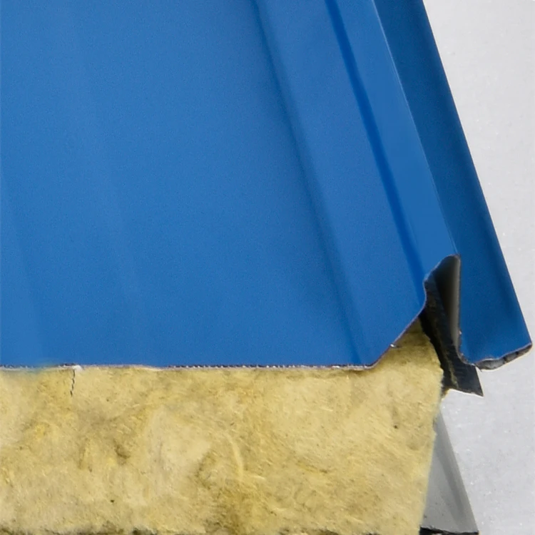 50mm rock wool sandwich material roof panel,sandwich wall panel, rock wool sandwich material for factory house farm house