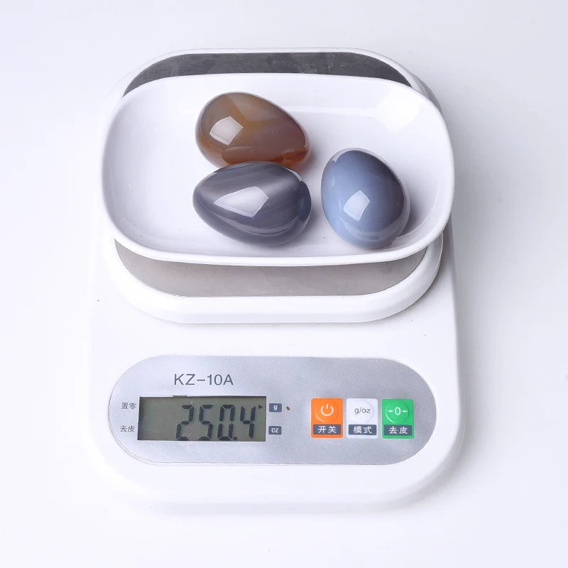 Оптовая продажа высококачественное яйцо Yoni Grey Agate натуральное целебное Хрустальное ручная резьба для подарков