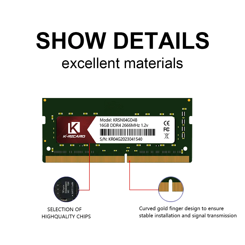 Оперативная память K-ricard DDR4 8 ГБ 16 2400/2666/3200 МГц Sodimm памяти для ноутбука 32