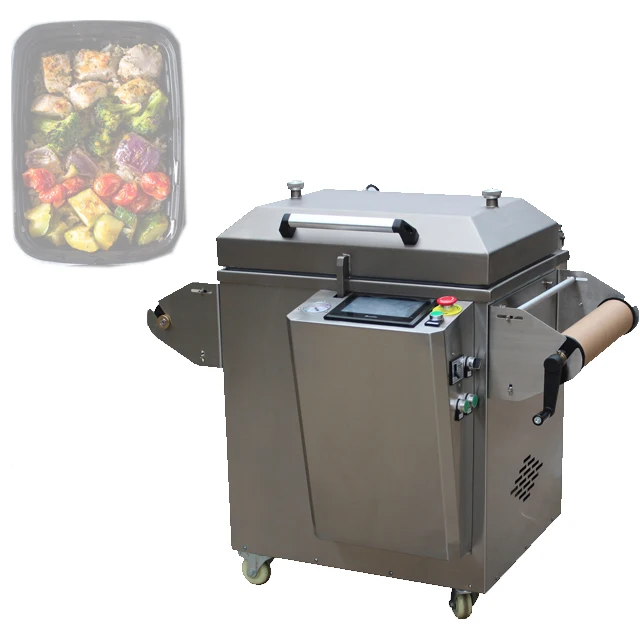 map manual food vacuum tray sealer machine ready meal sealer tray machines with nitrogen gas flush meal tray sealing machine