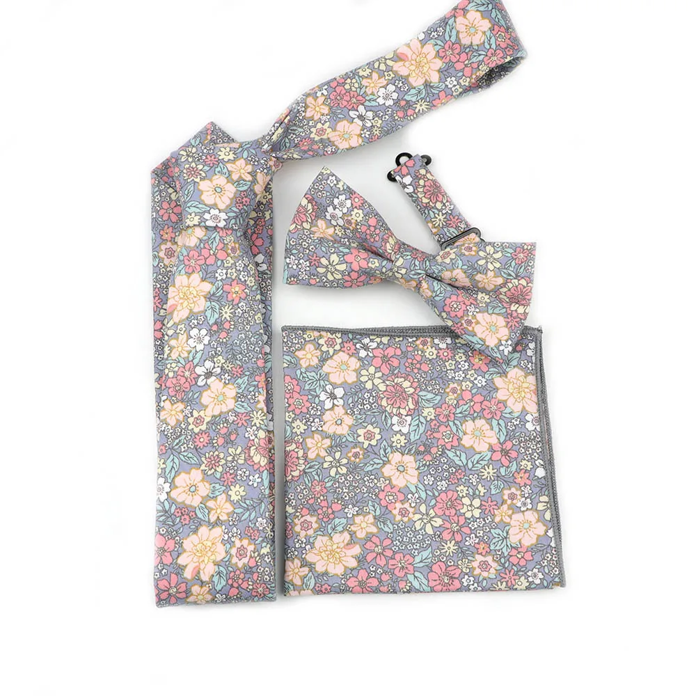 
Модный мультяшный Цветочный Карманный квадратный галстук-бабочка галстук мужской галстук набор из 100% хлопка для мужчин подарок на свадьбу вечеринку 