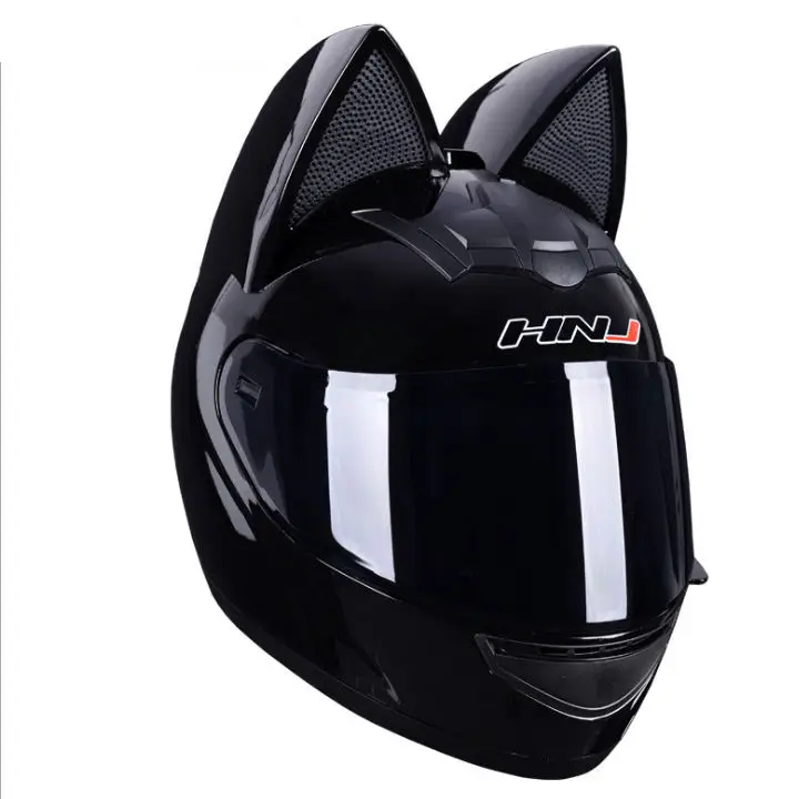 Custom Wholesale Cool Helmets Motorcycle Helmet Cascos De Moto Dot Approved ABS Cat Ear Motorcycle Full  Face Helmet