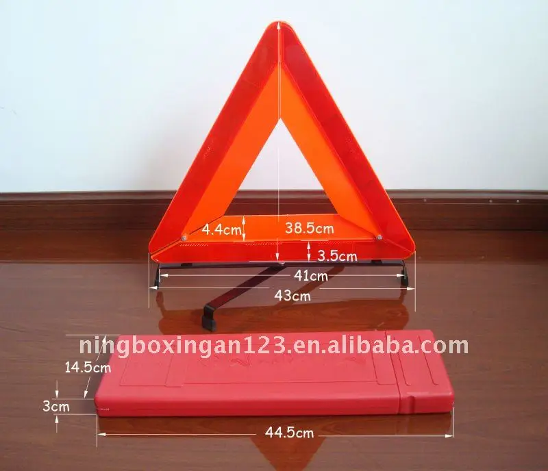 china manufacturer car accessory traffic sign PMMA sign reflector e-mark led lights warning triangle for road safety