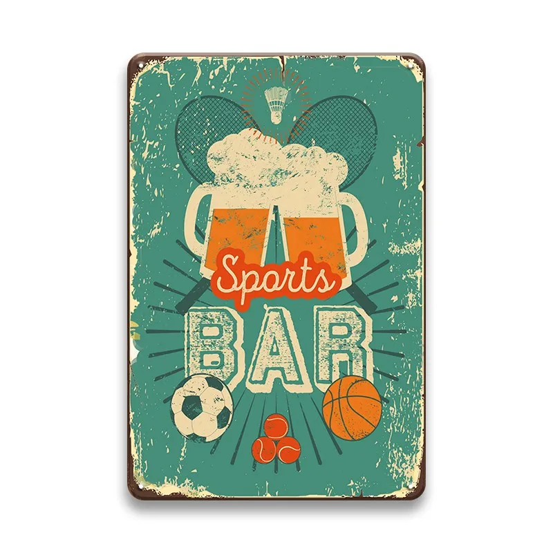 Wholesale custom  vintage tin signs Back to College football tin signs  for wall decoration