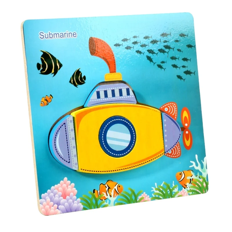 3D  wooden animal vehicle  learning puzzle game  jigsaw puzzle for toddlers