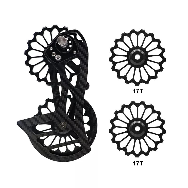 Road Bike Rear Derailleur Bicycle Ceramic Carbon Fiber 17T Pulley Derailleur For Shimano R4600 R4700 R5700 R5800 Accessories